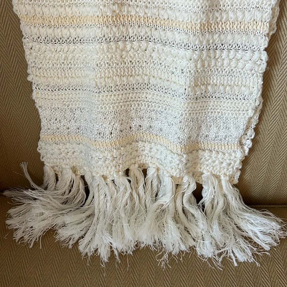 Ralph Lauren Cream Long Scarf (Touch of Sparkle) NWOT